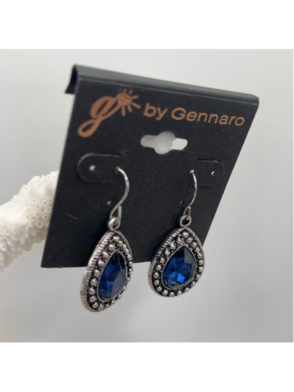 Gennaro Silver Blue Teardrop Earrings